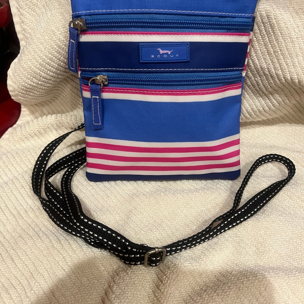 Scout Brand Blue and Pink Striped Summer Crossbody Bag-Perfect!
